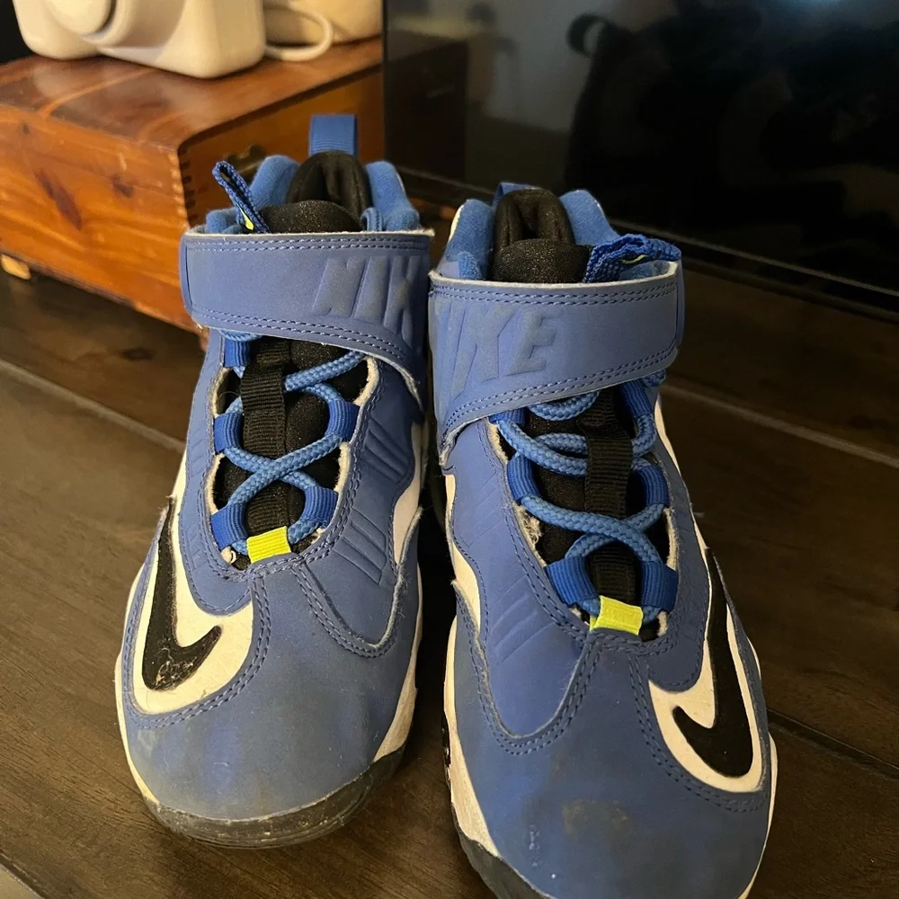 Griffey Nike Kids Blue White and Black High-Top Sneakers